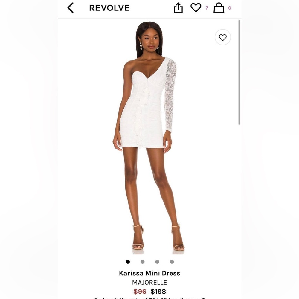MAJORELLE white dress, size small, worn once from revolve